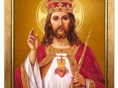 Obraz-zlocony-w-ramie,-Chrystus-Krol