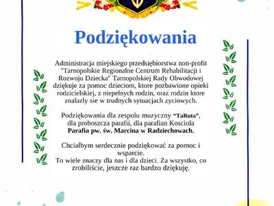 podziekowanie